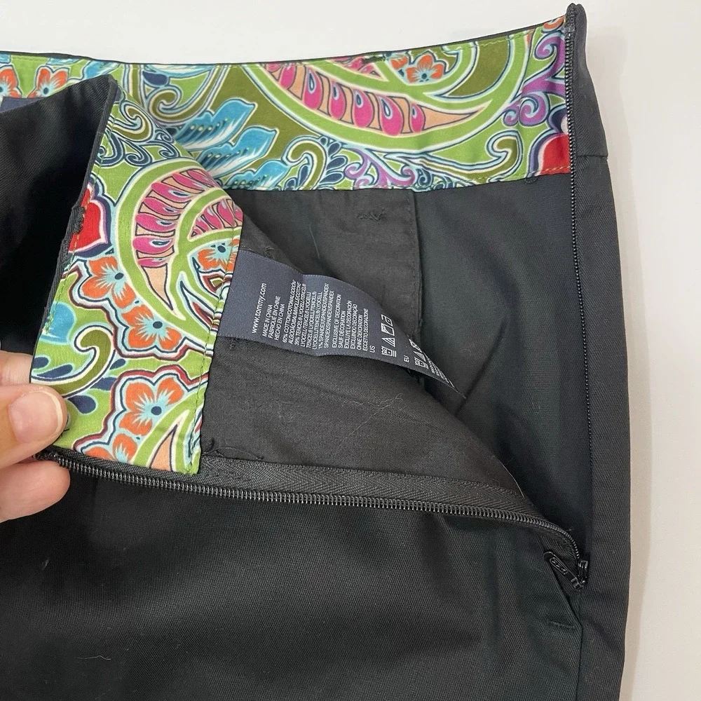 Tommy Hilfiger Women's Black Short Skirt 6‎ Side Zip Pockets